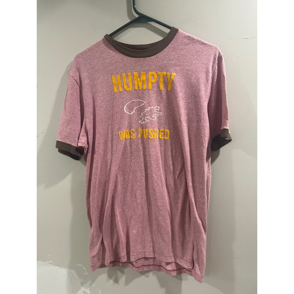 Abercrombie & Fitch Humpty Was Pushed Ringer T-Shirt XXL Red Brown Vintage Style